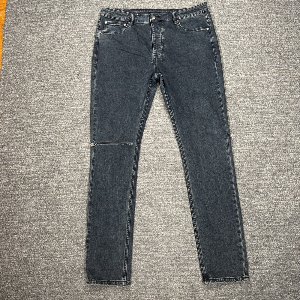 Ksubi Chitch Re-Dye Denim Distressed Slash Skinny Jeans Men 36X34 Dark Wash